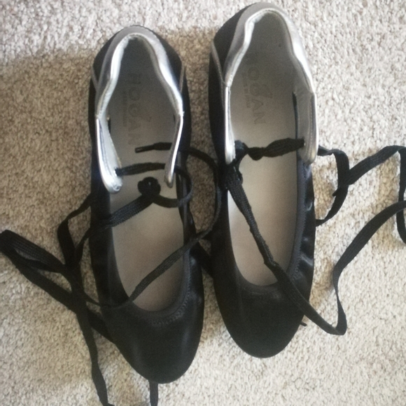 Hogan Brand New Black Sneaker Ballet Flats Size 7 - Picture 2 of 6